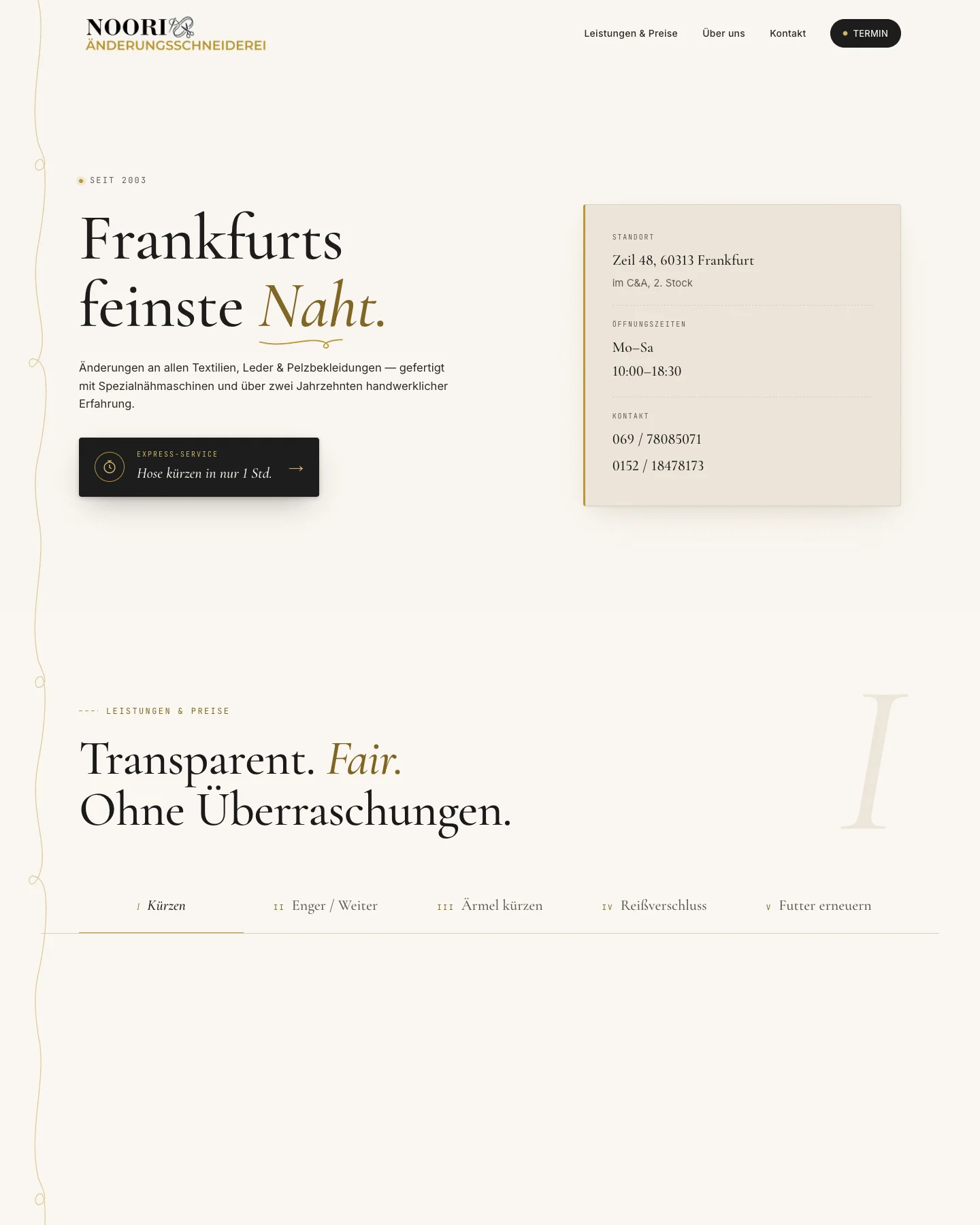 Startseite von noori-schneiderei.de